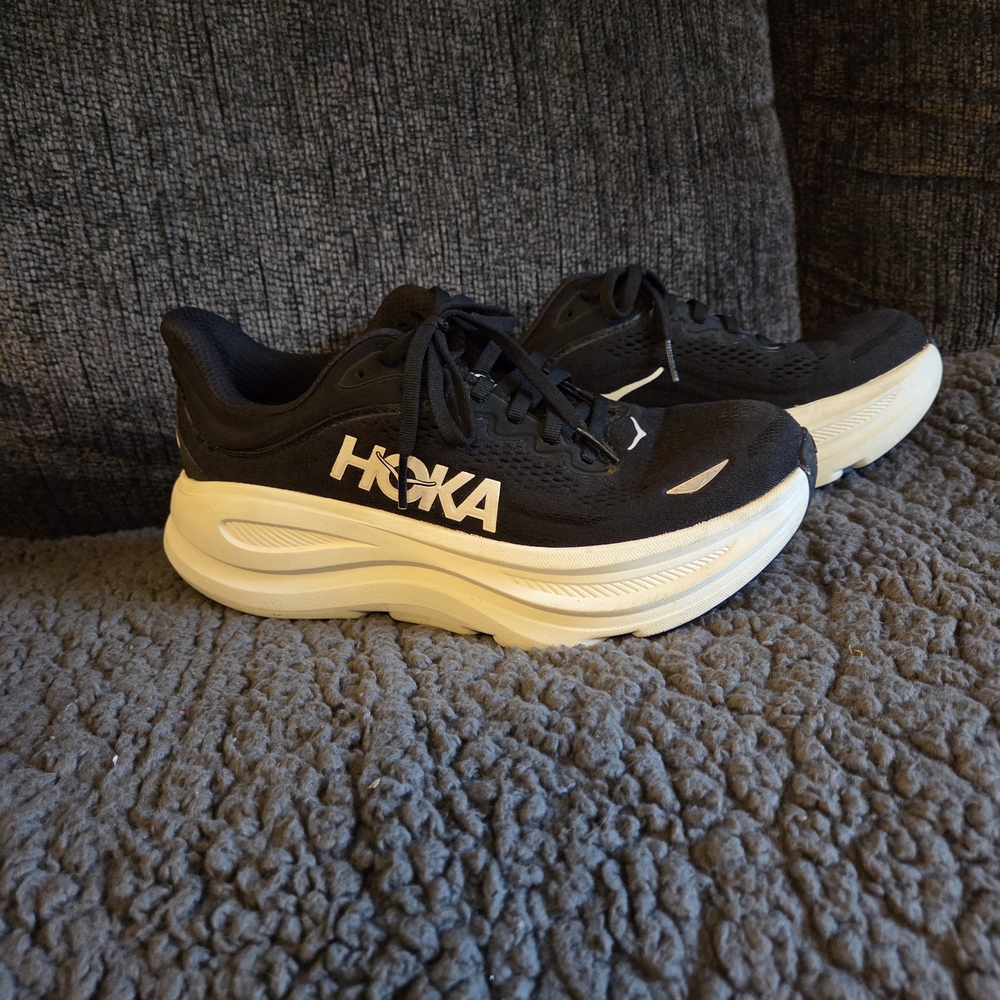 HOKA Black and White Running Shoes